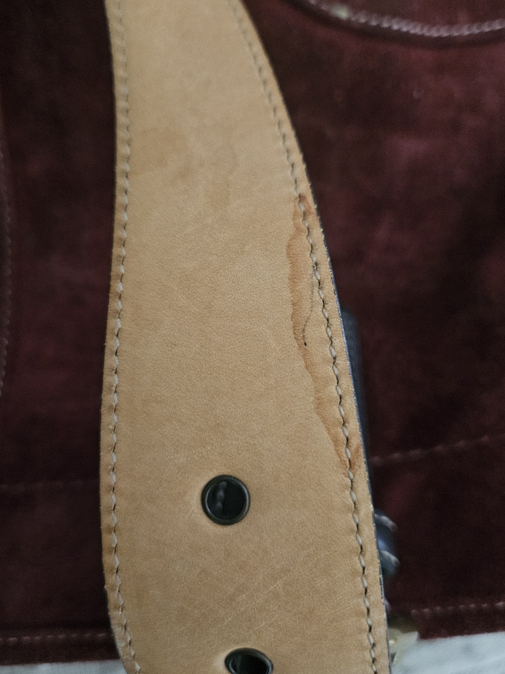 Coach Burgundy Suede Shoulder Bag with Dark Brown Straps - Picture 10 of 11